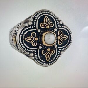 Konstantino Sterling Silver & 18K Gold Cocktail Ring w/Pearl